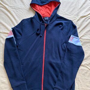E. A EA7 FULL ZIP HOODIED SWEATSHIRT MEN
